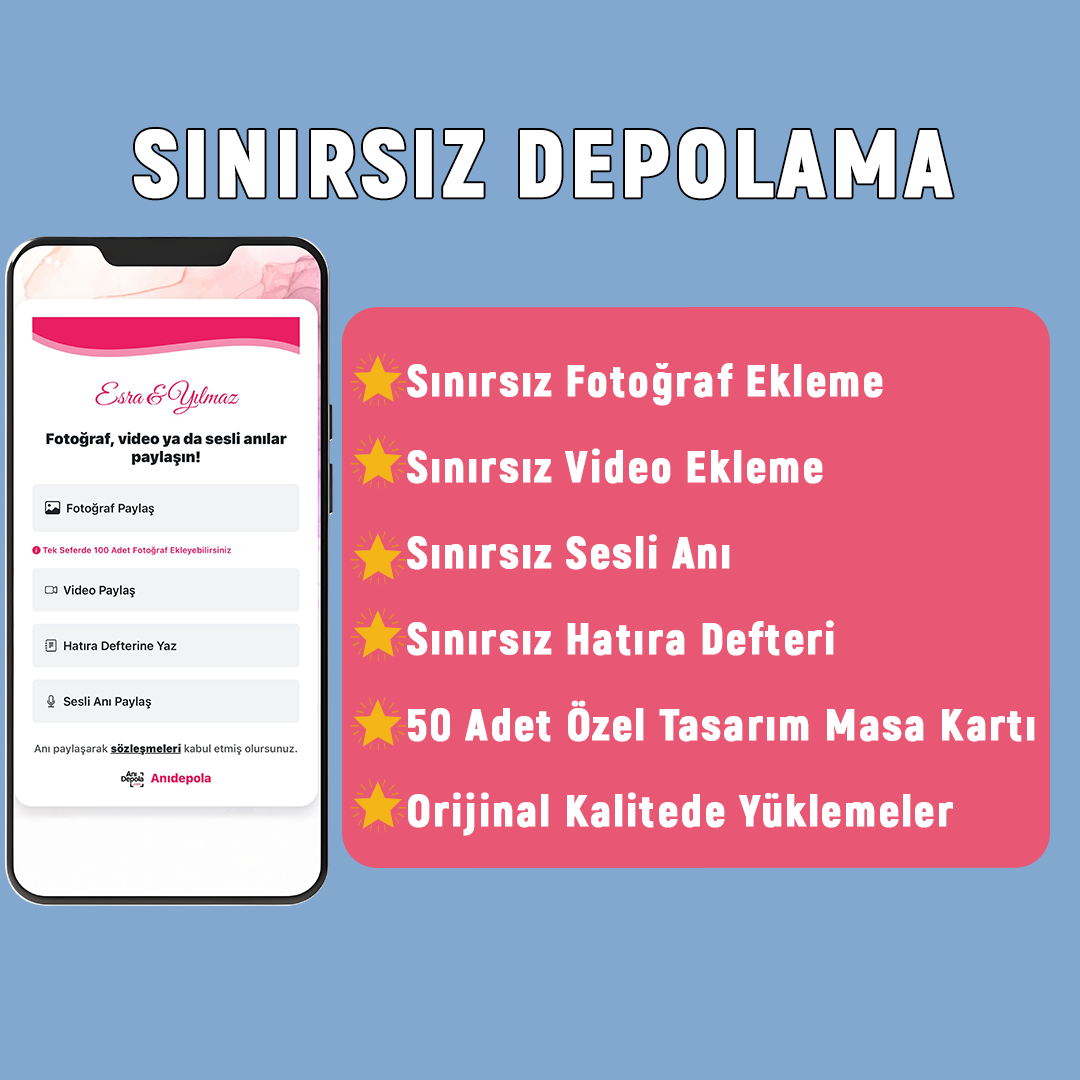 1 Yıl Sınırsız Depolama Hizmeti